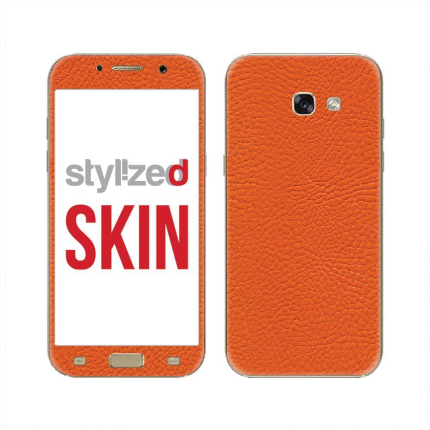 Stylizedd Vinyl Skin Decal Body Wrap for Samsung Galaxy A7 (2017) - Fine Grain Leather Orange