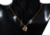 Vera Perla 18K Solid Yellow Gold 0.12Ct Genuine Diamonds Overlapped Heart Necklace