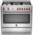La Germania RIS95C81AX Stainless Steel Cooker Prima 5 Gas Burners with 2 Fans - 90x60 cm