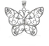 Rhodium Plated Filigree Butterfly Pendant Necklace Silver