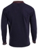 Concrete Navy Cotton Long Sleeves Polo Shirt with Velvet "Concrete Badge" Print to The Front