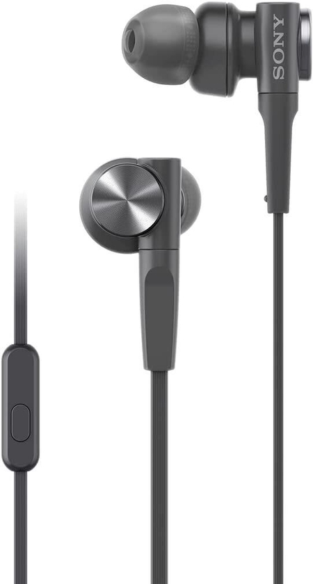 Sony Mdrxb55Ap Extra Bass Earbud Headphones/Headset With Mic For Phone Call, Black