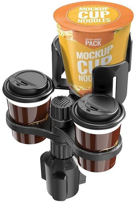 Car Cup Holder With A Detachable Rotating Food Tray In Addition To 2 Small Cup Slots And A Large Cup Slot