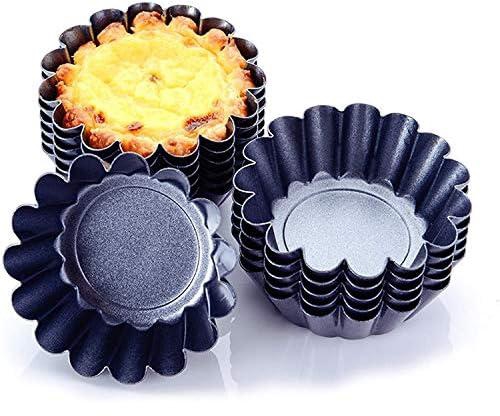 12PCS Egg Tart Molds, Mini Tart Pans, Muffin Cake Mold, Steel Mini Pie Pans Muffin Baking Cups Cupcake Cake Cookie Lined Mold Tin Baking Tool (3 inch)