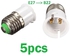 5pcs E27 to B22 Screw Base Socket Lamp Holder Light Bulb Converter Adapter