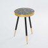 Metallic Accent Table with Glass Top - 37x37x56 cms