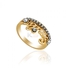 Yellow Gold Plated Ring With White Crystal [ANT032RI]