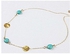 Neworldline Women Vintage Turquoise Paillette Pendant Gold Chain Statement Necklace