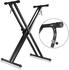 Mike Music Adjustable Double X Style Piano Keyboard Stand - Black (Double X Keyboard stand, black)