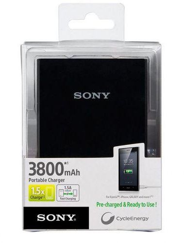 Sony CP-V4 USB Portable Charger with 3800 mAh Li-Ion Battery PowerBank - Black