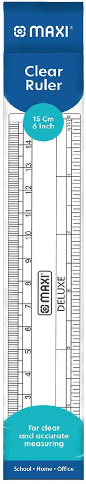 Maxi Deluxe Ruler Clear 15cm