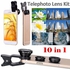 Generic 10in1 Phone Camera Lens Kit 8x/12x Zoom Telephoto Fisheye Wide Angle Macro Lens