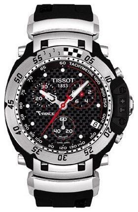 Tissot T-Race Men's Black Dial Rubber Band Chronograph Watch - T027.417.17.201.06