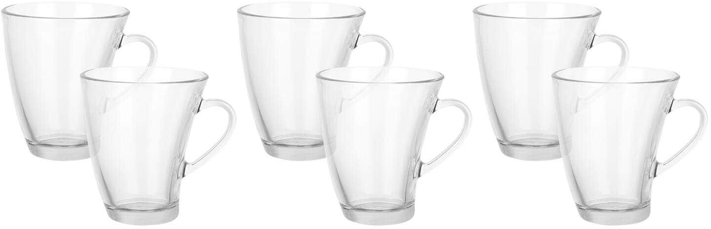 Get Pasabahce Glass Tea Mug Set, 6 Pieces, 295 ml - Clear with best offers | Raneen.com