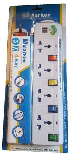 Markenprodukt Marken 4way Extension With 2 USB Ports. phosphorus bronze contacts individual switch 3 pin power cord Child safety shutter3 outlet universal socket electrical rating 