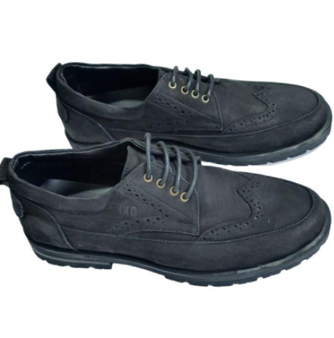 Genuine Leather Oxford Shoes - Black