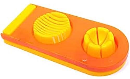 Plastic 2 In 1 Egg Cutter For Kitchen - Yellow Orange52418