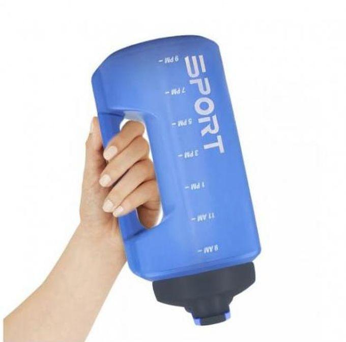 A Large 1.8 Liter Water Bottle Blue Sealed And Easy To Carry