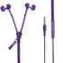 Zipper Style In-Ear Zip Hands-free Stereo Headset Headphones Earphone With Mic Purple