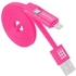 Sunsky 2 In 1 Micro USB & 8 Pin To USB Data Sync Charge Cable For IPhone Galaxy Huawei Xiaomi LG HTC And Other Smart Phones Length: 1m(Magenta)