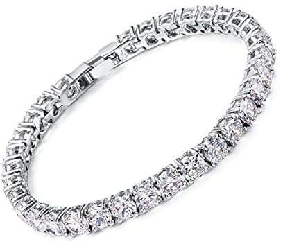 Neoglory Jewelry Platinum Plated Round-cut Cubic Zirconia Classic Tennis Bracelet,5mm 1 Carat 7 Inch in Gift Box