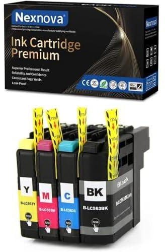 Nexnova® Ink Cartridge LC563 for Brother ink Set 4-Pack Black Cyan Magenta Yellow for Brother MFC-J2310/J2510/J3520/J3720