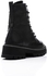 Ice Club Mid Heel Lace-up And Zippered Black Ankle Boots