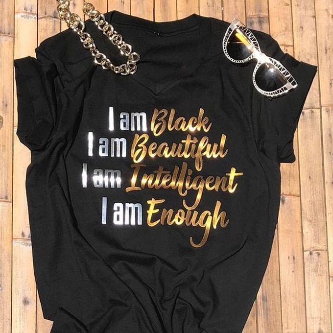 Fashion Black Beautiful Intelligent Tshirt
