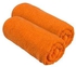 one year warranty_Jacquarddina Bathroom Towel - Carded Cotton Set of 2- Orange 70 x 140 cm