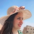 Handmade قبعة بحر لونها بيج مع سكارف ملون رقيق لجميع المقاسات