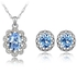Beautiful White Gold Plated Jewelry Set With Multi-colored Crystals [AR873]