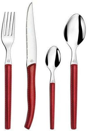 4-Piece Sky LAG Cutlery Set Red/Silver 12centimeter