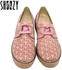 Shoozy Women Lace Up Flat Shoes - Pink