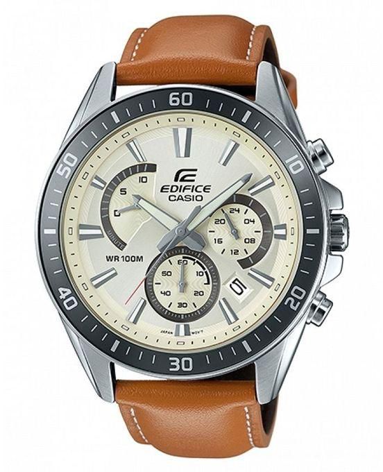 Casio EFR-552L-7AVUDF Leather Watch - For Men - Brown
