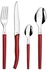 4-Piece Sky LAG Cutlery Set Red/Silver 12centimeter