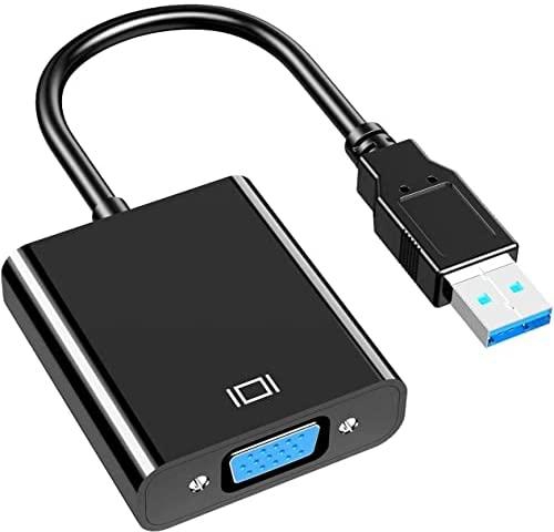 محول اف بي USB الى VGA، محول USB 3.0 الى VGA (1080p) محول فيديو متعدد الشاشات USB ذكر الى VGA انثى للكمبيوتر واللابتوب وويندوز 7/8/10/8.1