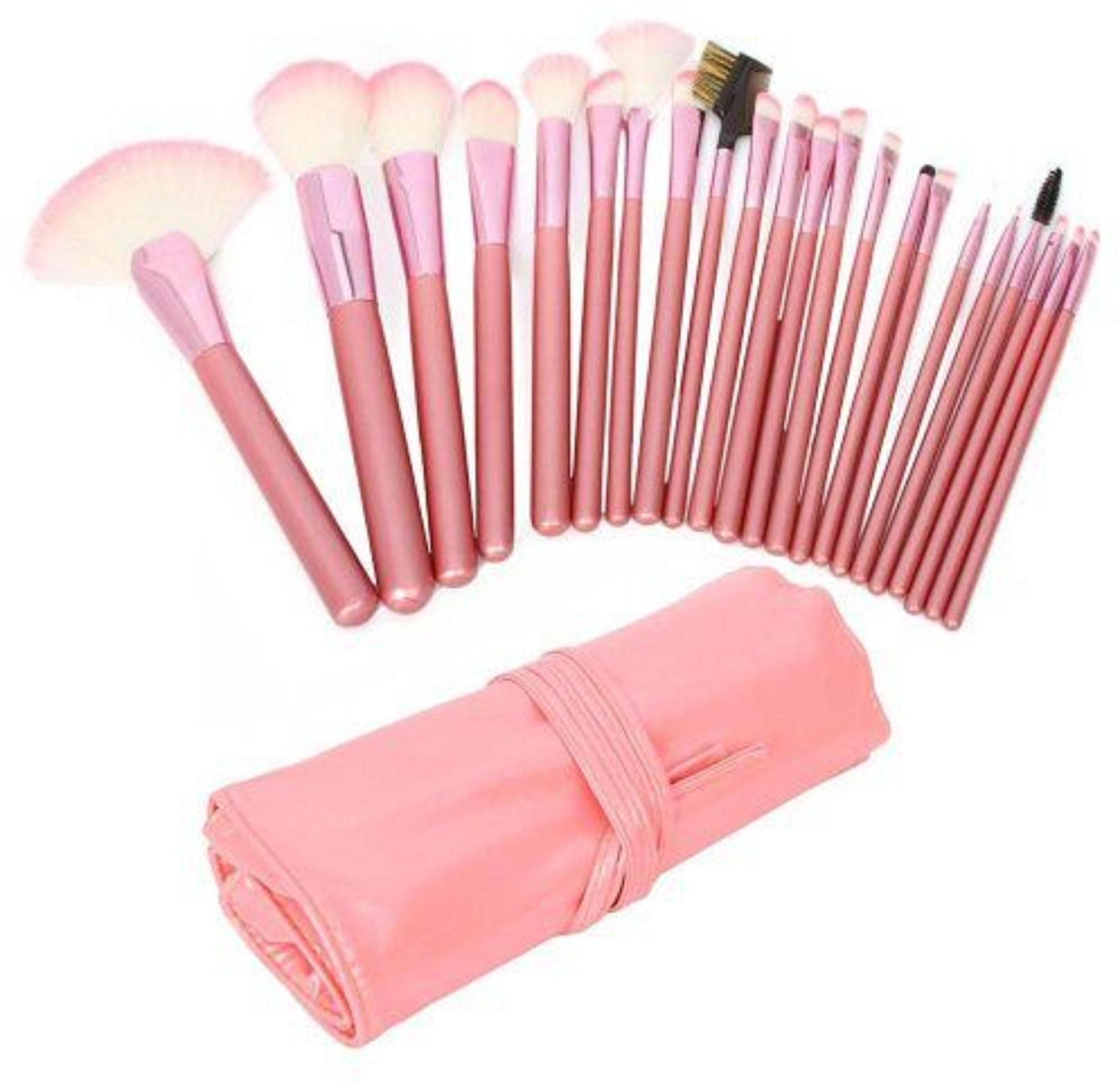 Tomtop 32-piece Makeup Brush Set With Pink Pouch Bag