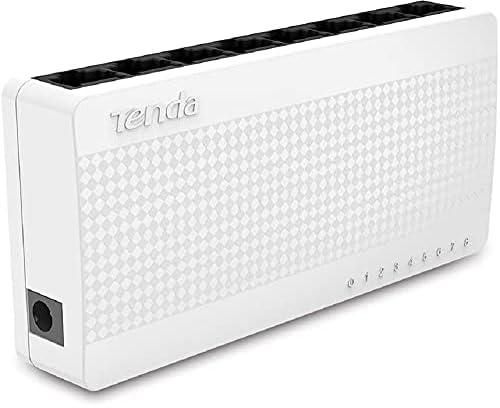 Tenda 8-Port 10/100Mbps Fast Network Switch, SOHO Desktop Switch with IEEE 802.3u/x, Plug and Play, Wall-mounting and Desktop Installation, Energy Saving, Plastic Construction, White(S108)