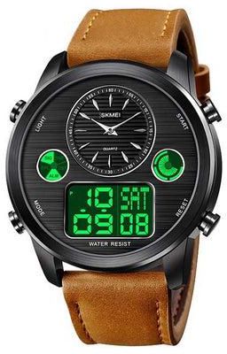 Men's 1653 Time Sport Analog Digital Leather Watch