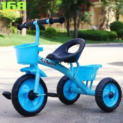 (AMAZING OFFER) Kids Tricycle - Blue With Basket.This fun and colourful trike would make an ideal gift for kids. The trike would be perfect for a trip to the park or day to day, th
