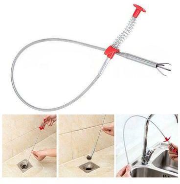 Bendable Sink Cleaning Hook Sewer Dredging Tool Kitchen Spring Pipe Hair Remover multicolor 20*10*20cm