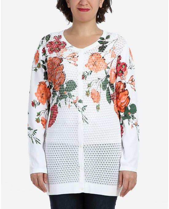 Bella Donna Floral Luxury Twinset - White & Coral