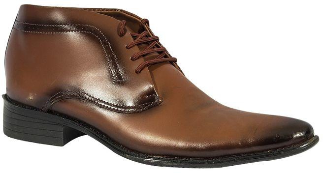 Fashion Official Men's Leather Boots Shoes - Brown
