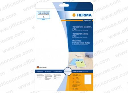 Herma Transparent Label, no-label-effect, A4 210 x 297 mm, 25/pack, Transparent matt