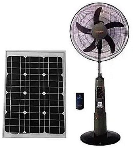 Qasa 18-Inch Rechargeable Standing Fan With 20w Solar Panel