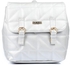Ice Club Quilted Double Closure Leather Backpack - Silver