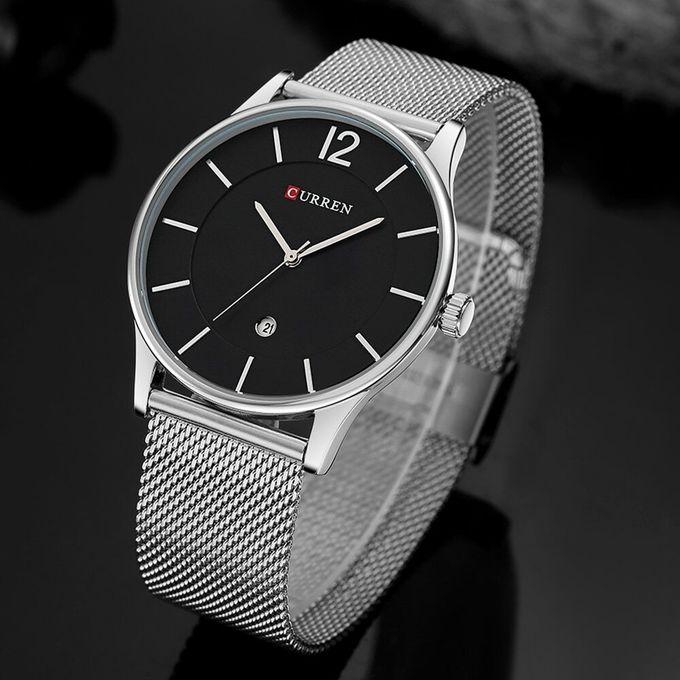 Curren Quartz Watch Silver Black.