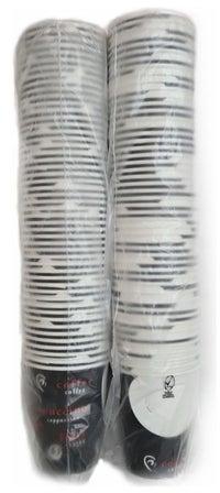100-Piece Disposable Paper Cup Black/White 9ounce