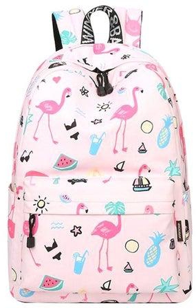 Flamingo Printed Backpack Pink/Blue/Black