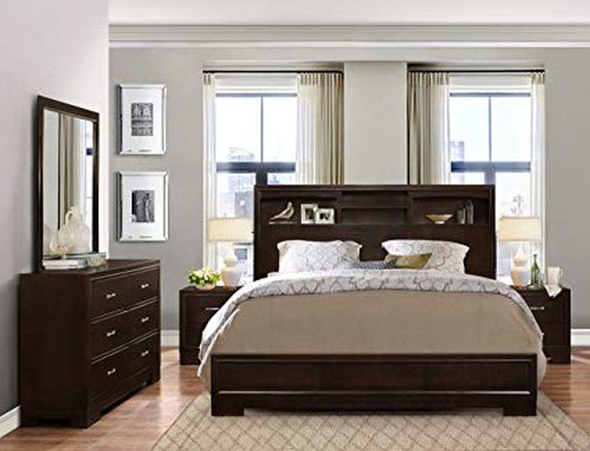 ZR FULL BEDROOM SET OF 6 BY 7 BED, MIRROR DRESSER & BEDSIDES